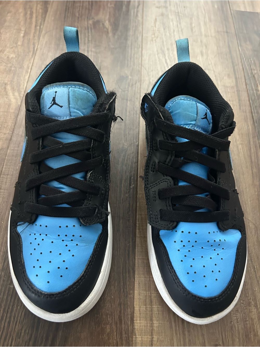 Nike Air Jordan 1 Retro Low Shoes 3Y Black/University Blue DR9747-041 No Tie